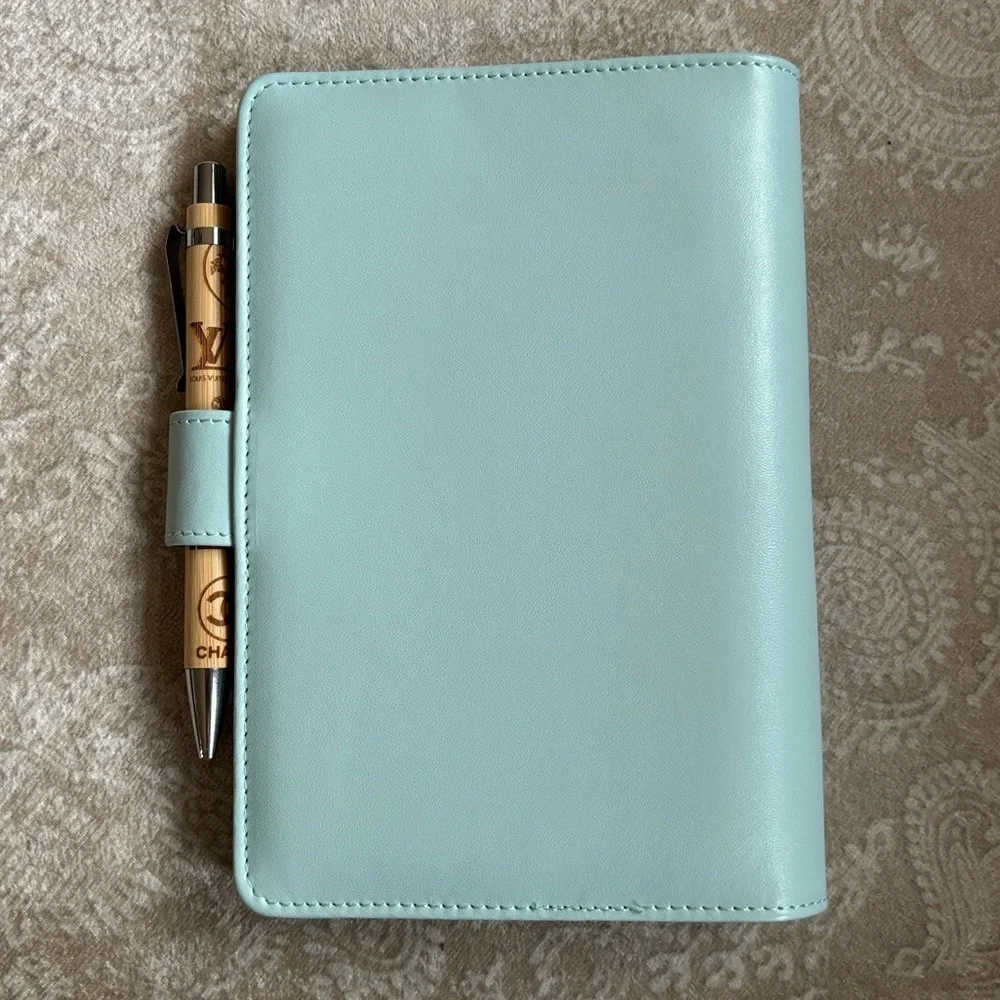 Brand New Luxury Designer Light Blue Teddy Bear Notebook Journal Planner w/ Pen